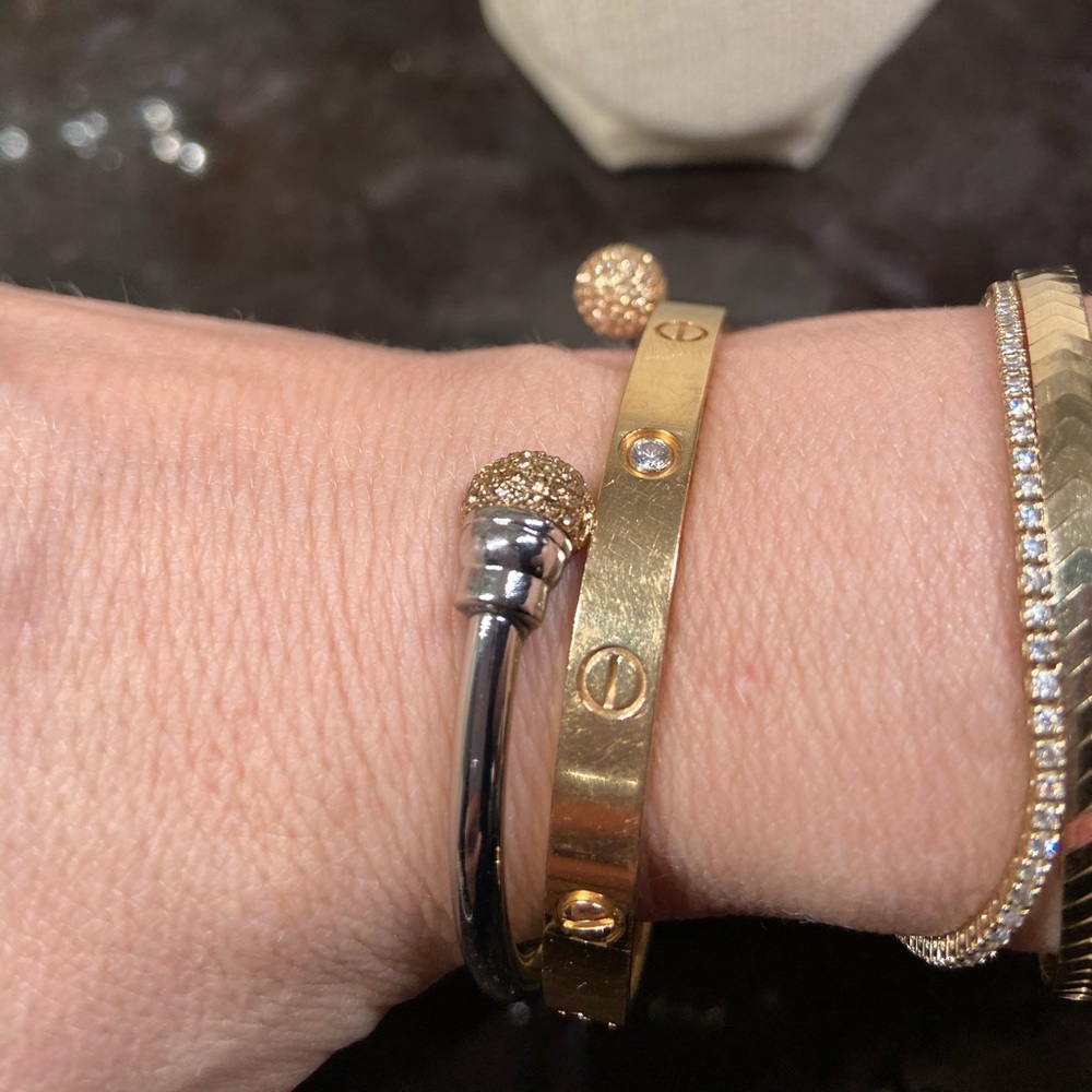 Banana Republic two tone/crystal cuff bracelet